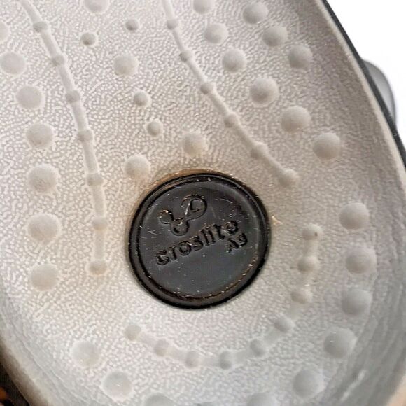 Crocs Croslite A9 Flip Flops Unisex W 7 - M 5 Gray Black & Green Thong Sandals - Picture 11 of 11